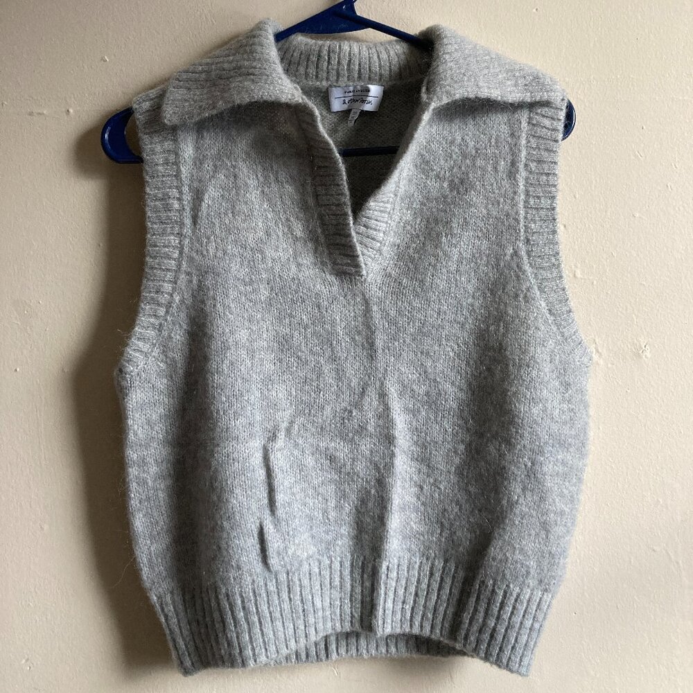 & Other Stories Grey Polo Knit Vest Sweater Vest
